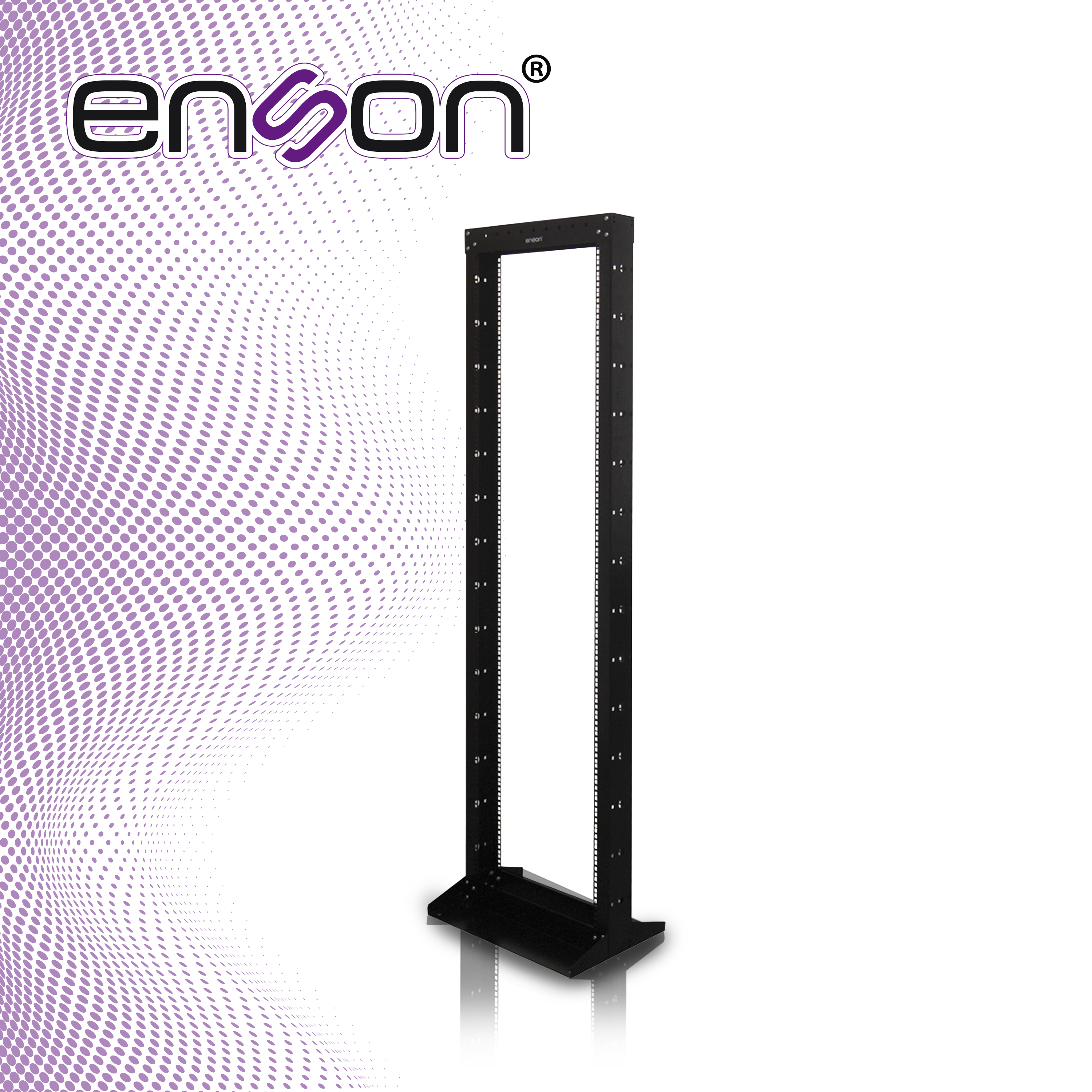 RACK VERTICAL ENSON ENS-RACK244 DE 42UR DOS POSTES EMPOTRABLE IDEAL PARA MONTAJE DE EQUIPOSD E RED Y CABLEADO ESTRUCTURADO, COMPATIBLE CON TODOS LOS ACCESORIOS DE RACKS Y GABINETES ENSON