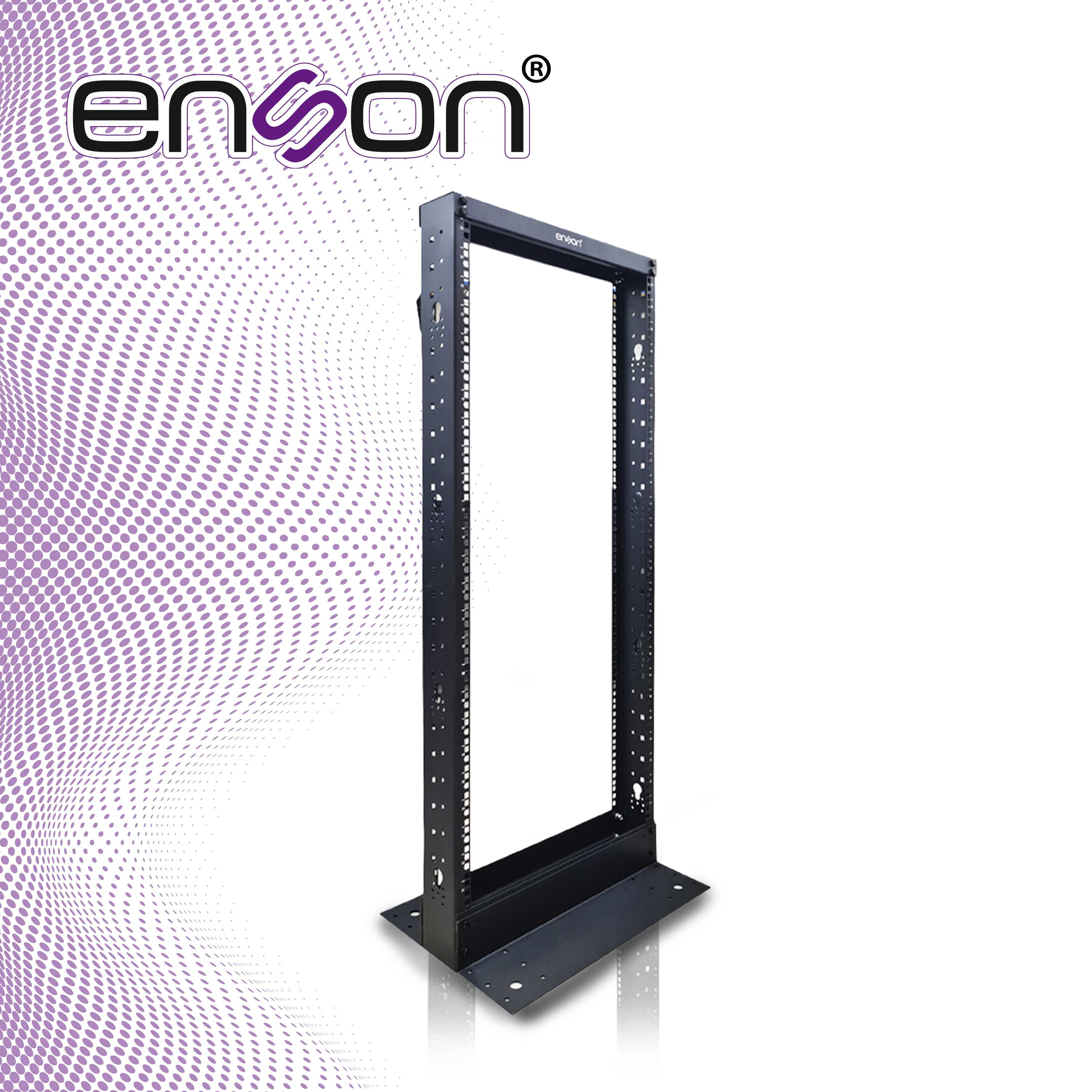 RACK VERTICAL ENSON ENS-RACK248 DE 25UR DOS POSTES EMPOTRABLE IDEAL PARA MONTAJE DE EQUIPOS DE RED Y CABLEADO ESTRUCTURADO, COMPATIBLE CON TODOS LOS ACCESORIOS DE RACKS Y GABINETES ENSON