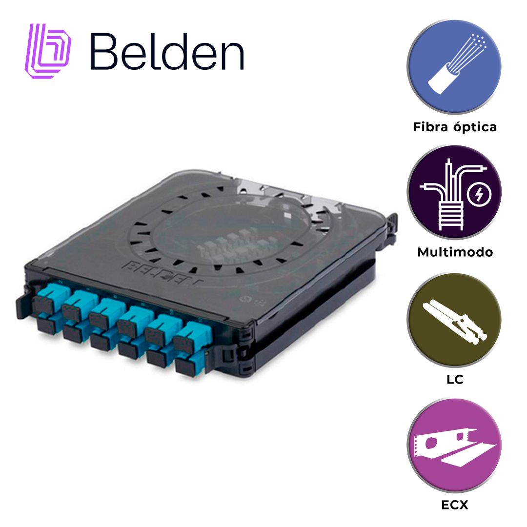 CASSETTE FX ECX MULTIMODO BELDEN  FC3X12LDFS / OM3 / AQUA / LC DUPLEX / 12 PUERTOS