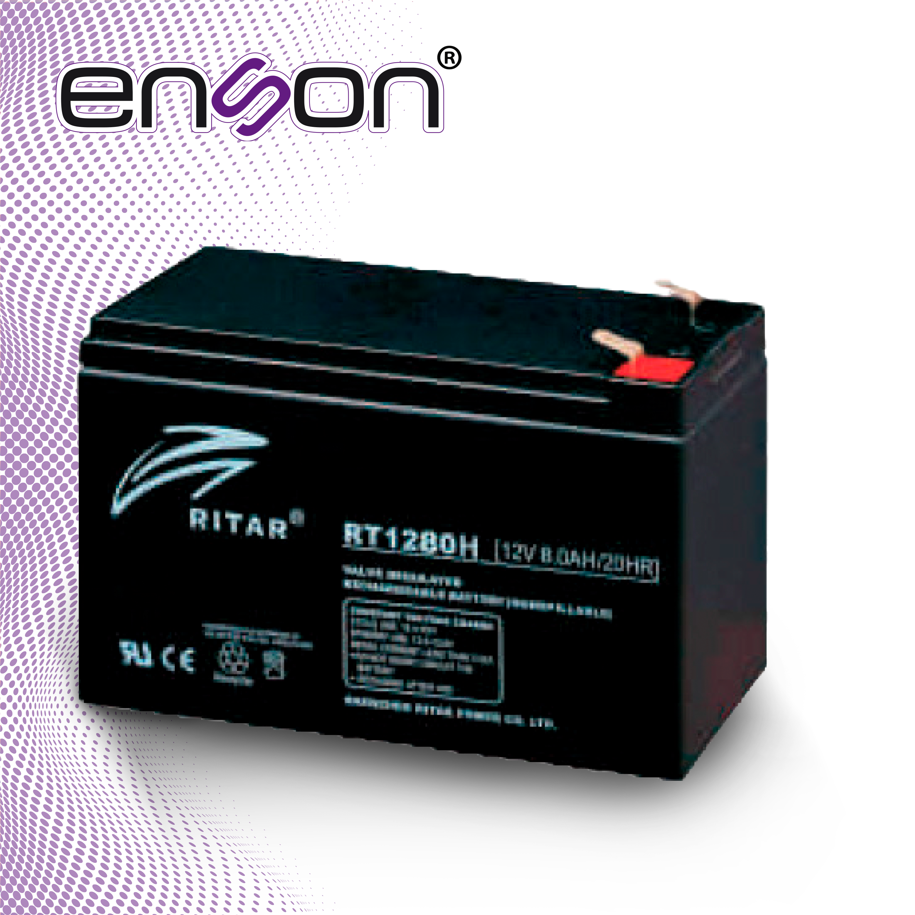 BATERIA DE REEMPLAZO ENSON ENS-BT712R / 12V 7AH / BASE PLOMO-ACIDO / COMPATIBLE CON UPS ENSON ENS- EA260