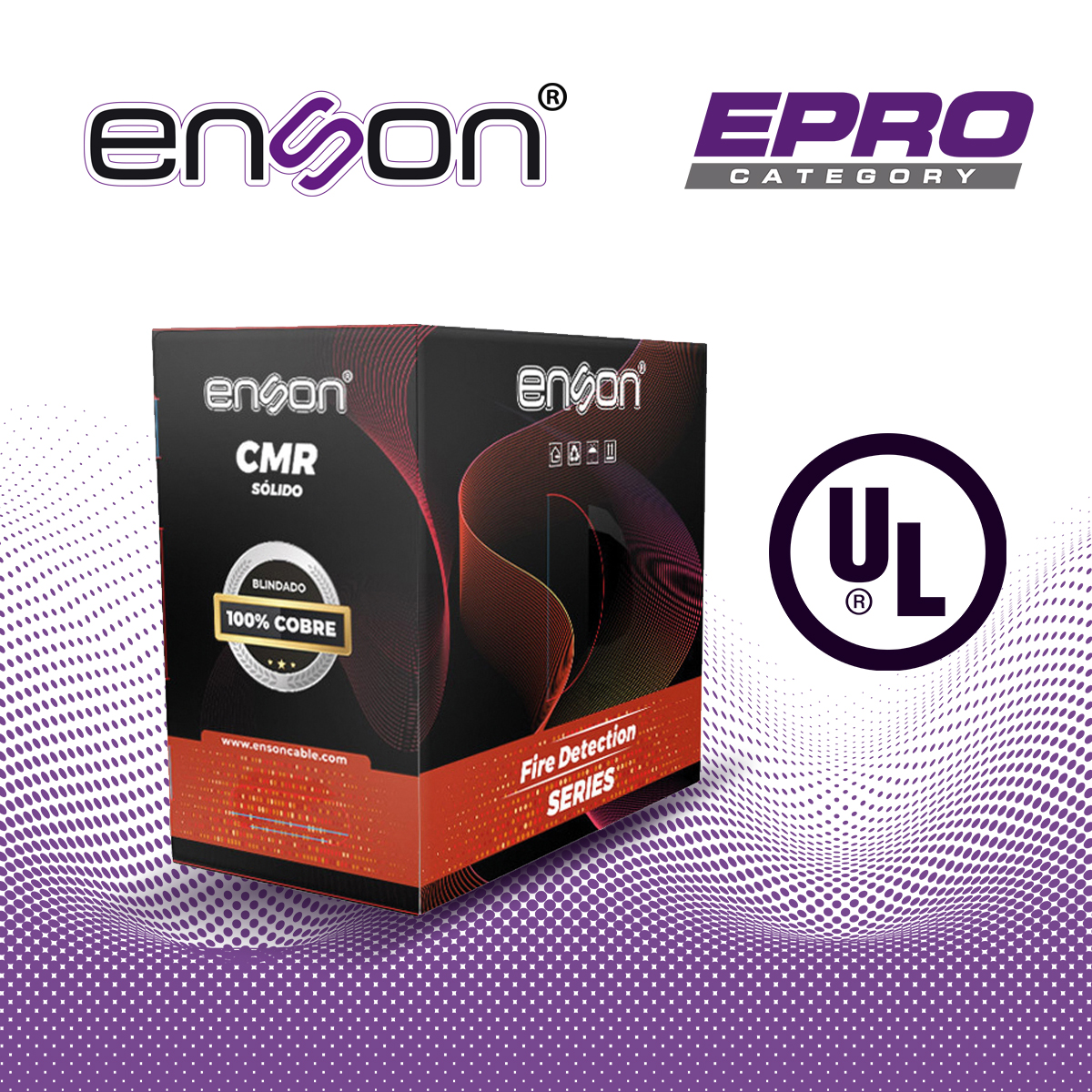 CABLE PARA DETECCION DE INCENDIO ENSON EPRO-5220 FORRO PVC ROJO CMR RISER-FPLR 2C/16AWG 100 POR CIENTO COBRE CONDUCTOR SOLIDO CERTIFICACION UL 305 METROS
