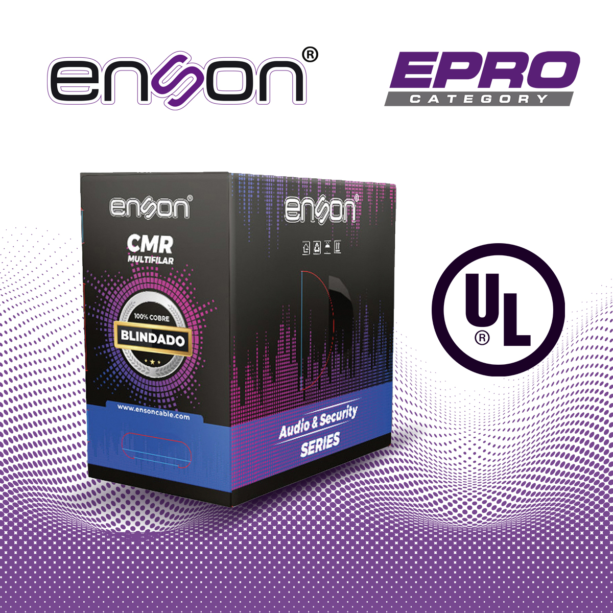 CABLE PARA AUDIO Y SEGURIDAD ENSON EPRO-5504F 6C/22AWG MULTIFILAR 100 POR CIENTO COBRE FORRO DE PVC CMR COLOR GRIS BLINDADO CERTIFICACION UL 305 METROS