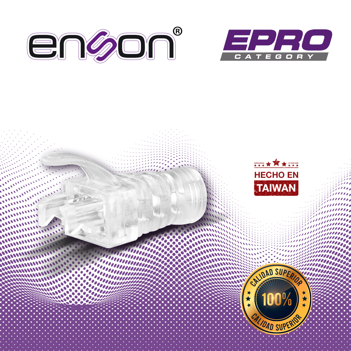 BOTA PARA CABLE UTP ENSON EPRO-BOOT-CL TRANSPARENTE IDEAL PARA EL TERMINADO Y CUIDADO DEL REMATADO, COMPATIBLE CON CAT5E/6/6A Y CON PLUGS ENSON EPRO-PLUG