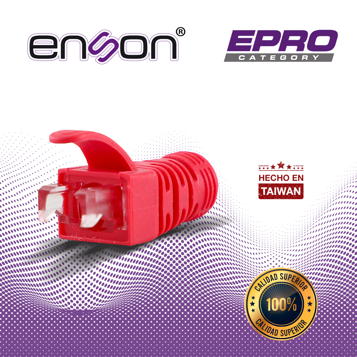BOTA PARA CABLE UTP ENSON EPRO-BOOT-RD COLOR ROJO IDEAL PARA EL TERMINADO Y CUIDADO DEL REMATADO, COMPATIBLE CON CAT5E/6/6A Y CON PLUGS ENSON EPRO-PLUG