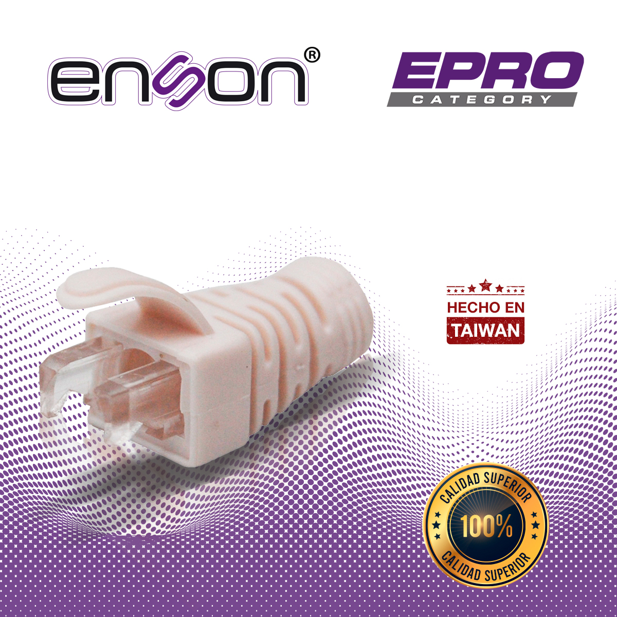 BOTA PARA CABLE UTP ENSON EPRO-BOOT-WH COLOR BLANCO IDEAL PARA EL TERMINADO Y CUIDADO DEL REMATADO, COMPATIBLE CON CAT5E/6/6A Y CON PLUGS ENSON EPRO-PLUG