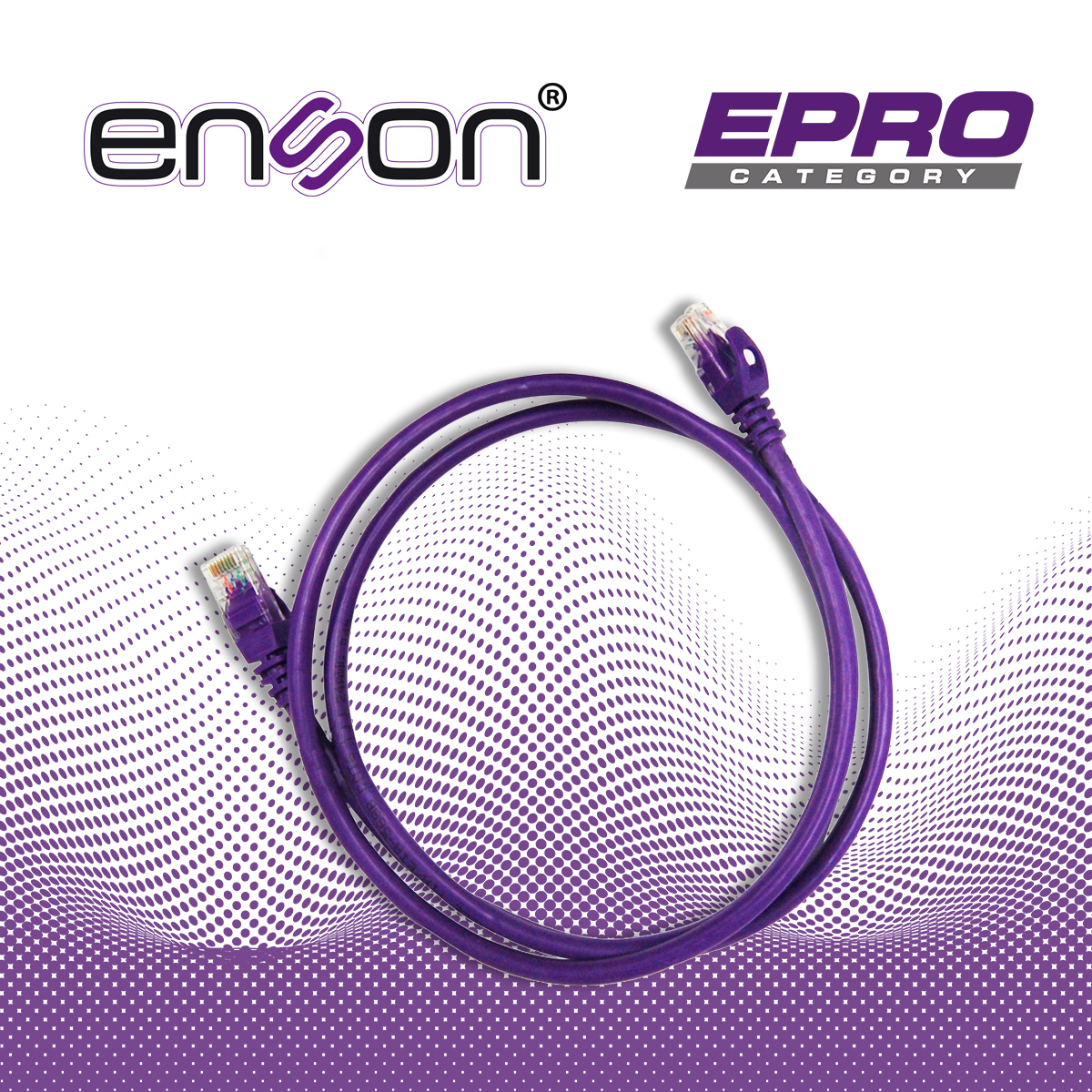 PATCHCORD UTP ENSON P6012P CAT6 120CM MORADO SERIE EPRO 100-II 100 POR CIENTO COBRE PARA MEJOR IDENTIFICACION DE SOLUCIONES EN RACKS Y GABINETES