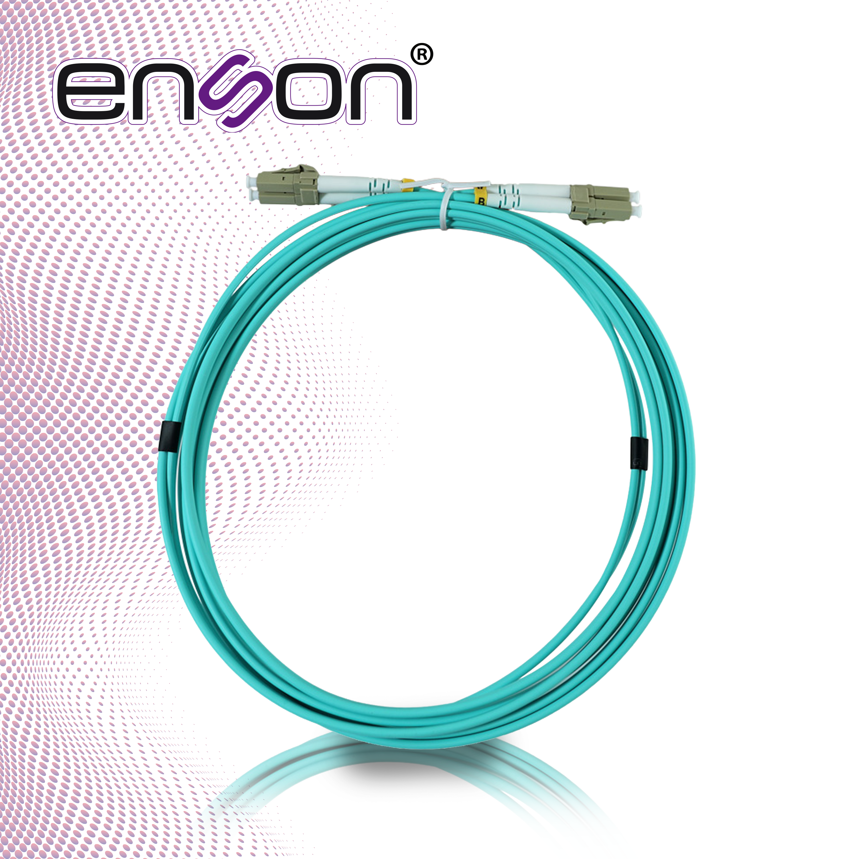 Jumper De Fibra Optica Enson Ens-jump300mm3 Forro Pvc Color Aqua Tipo De Fibra Multimodo Om3 50/125 Micras Conectores Lc Duplex- Lc Duplex Longitud 3 Metros Uso Interior 
