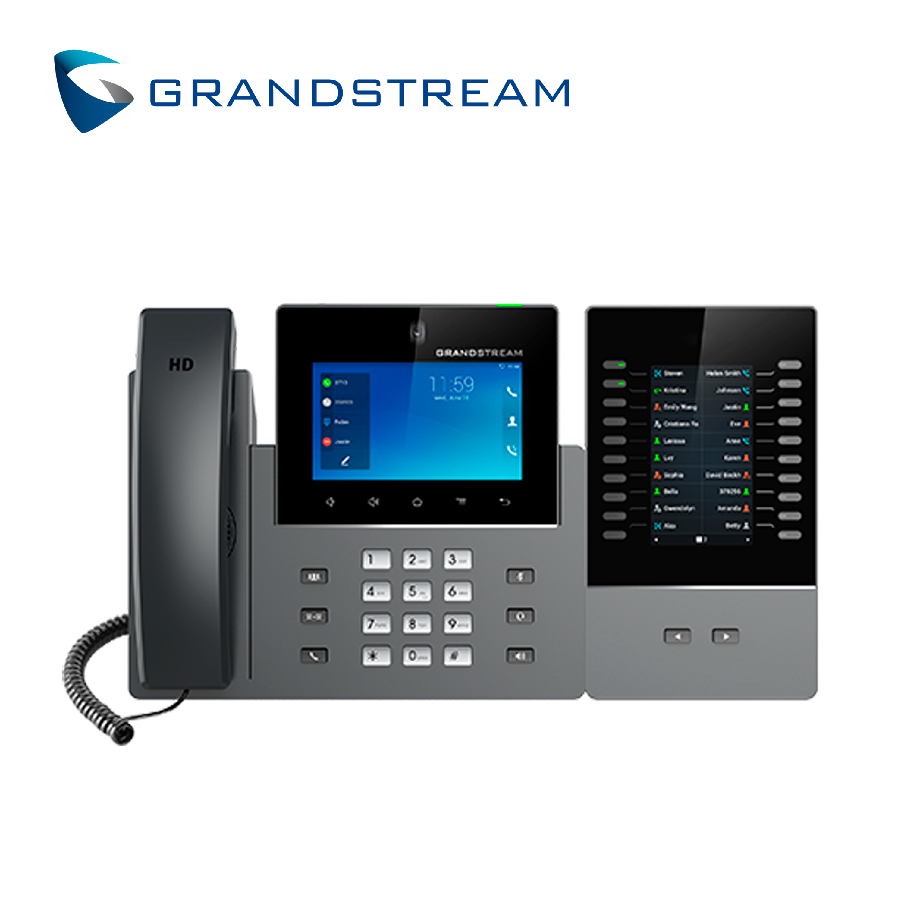 VIDEO TELEFONO IP MULTIMEDIA GRANDSTREAM GXV3450 / ANDROID 11 / 16 CUENTAS SIP / 16 LINEAS / PANTALLA TACTIL 5 PULGADAS / CAMARA INTEGRADA 2MP / BUETOOTH / WIFI DOBLE BANDA 802.11AC / PUERTOS 10/100/1,000MBPS / AUDIO HD / ALIMENTACION POE+ AF/AT / 12VCD/1.5A