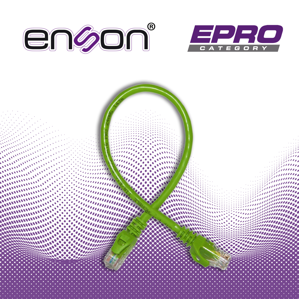 PATCHCORD UTP ENSON P6003E CAT6 30CM VERDE SERIE EPRO 100-II 100 POR CIENTO COBRE PARA MEJOR IDENTIFICACION DE SOLUCIONES EN RACKS Y GABINETES