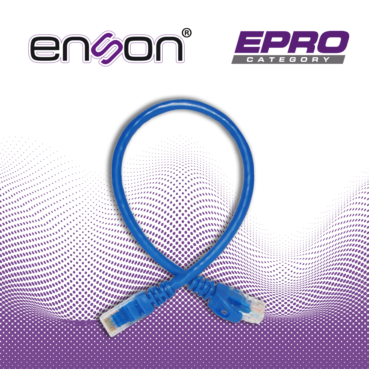PATCHCORD UTP ENSON P6003L CAT6 30CM AZUL SERIE EPRO 100-II 100 POR CIENTO COBRE PARA MEJOR IDENTIFICACION DE SOLUCIONES EN RACKS Y GABINETES