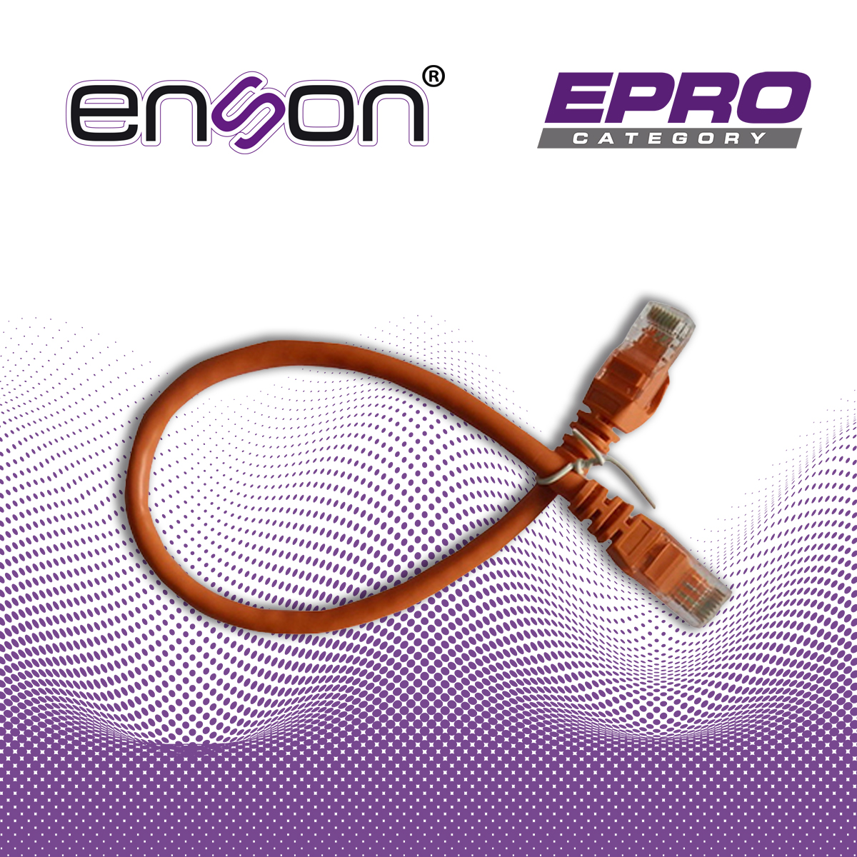 PATCHCORD UTP ENSON P6003O CAT6 30CM NARANJA SERIE EPRO 100-II 100 POR CIENTO COBRE PARA MEJOR IDENTIFICACION DE SOLUCIONES EN RACKS Y GABINETES