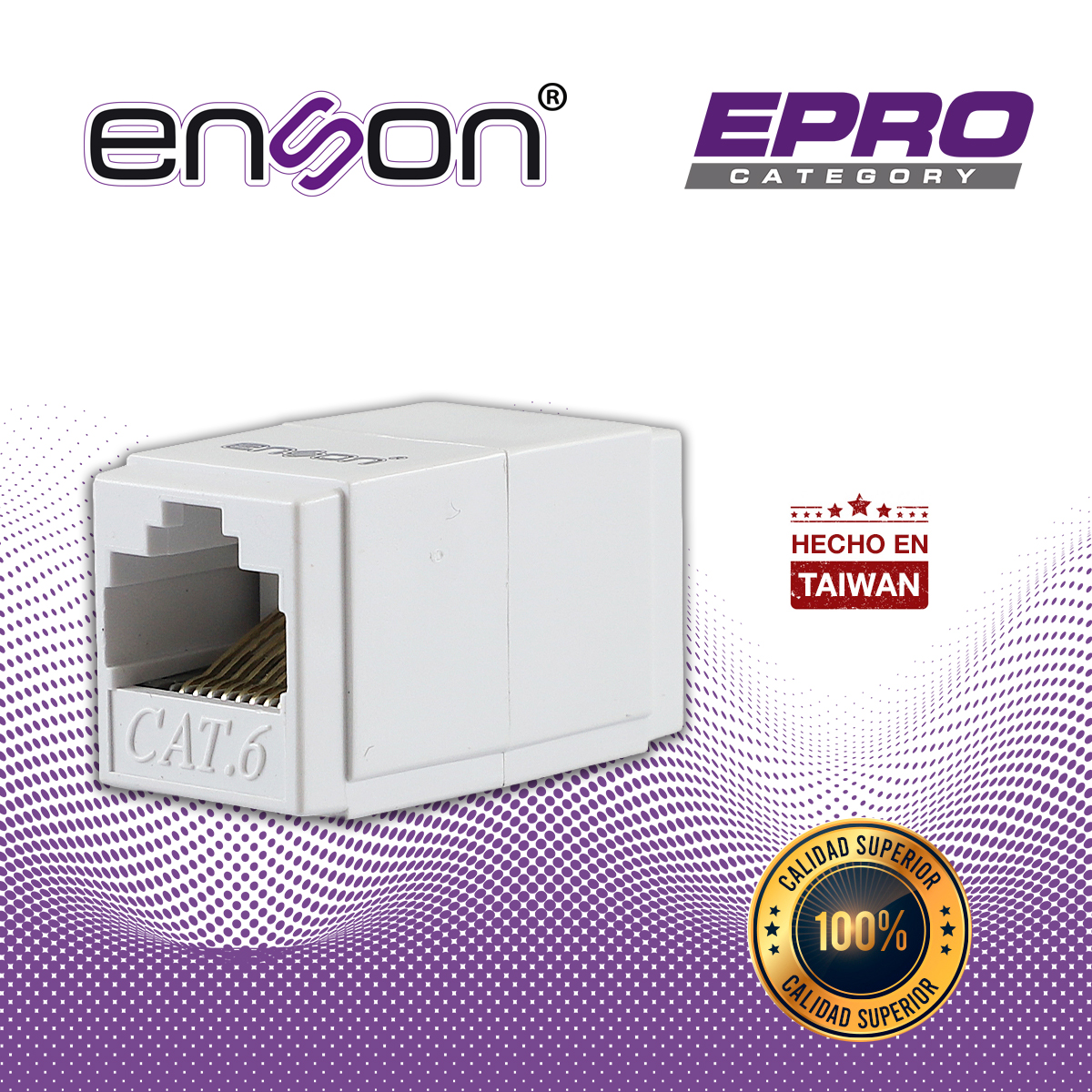 COPLE RJ45 ENSON EPRO-COP6 HEMBRA-HEMBRA CAT6 IDEAL PARA UNIR DE DOS SEGMENTOS DE CABLE UTP YA TERMINADOS