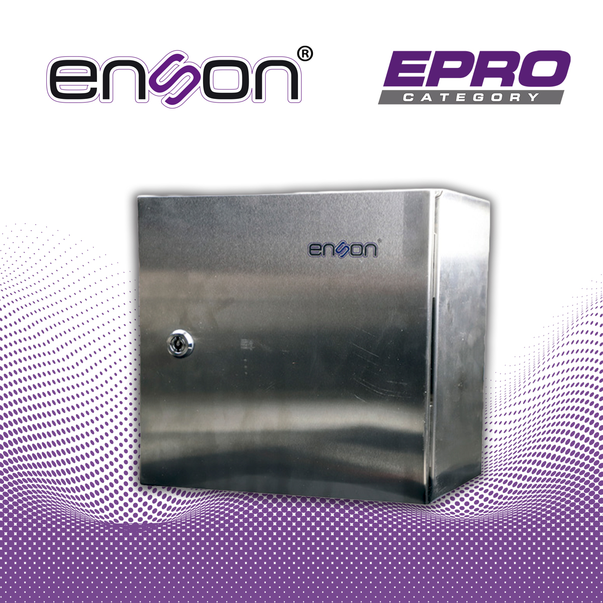 GABINETE DE ACERO INOXIDABLE ENSON ENS-INOX315 MONTAJE EN PARED / MEDIDAS 300MM ALTO × 300MM ANCHO × 150MM PROFUNDIDAD / CUERPO Y PUERTA DE 1.2 MM DE ESPESOR / PLACA DE MONTAJE GALVANIZADA DE 1.5 MM / GRADO DE RESISTENCIA MECANICA IK10 / BISAGRAS EN ACERO / DISEÑO ROBUSTO PARA ENTORNOS INDUSTRIALES