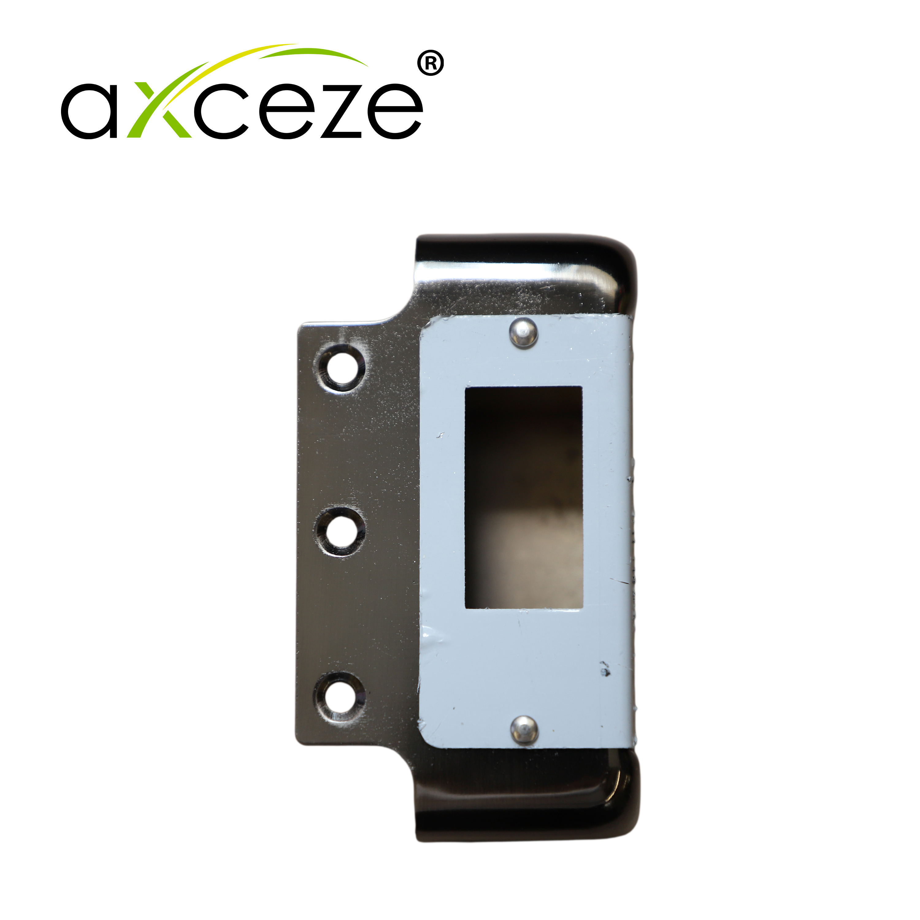 CERRADURA ELECTROMECANICA AXCEZE AX-LOCKR  ORIENTACION DERECHA INSTALACION  SOBRE PONER  APERTURA INTERNA POR BOTON FABRICADA EN ACERO