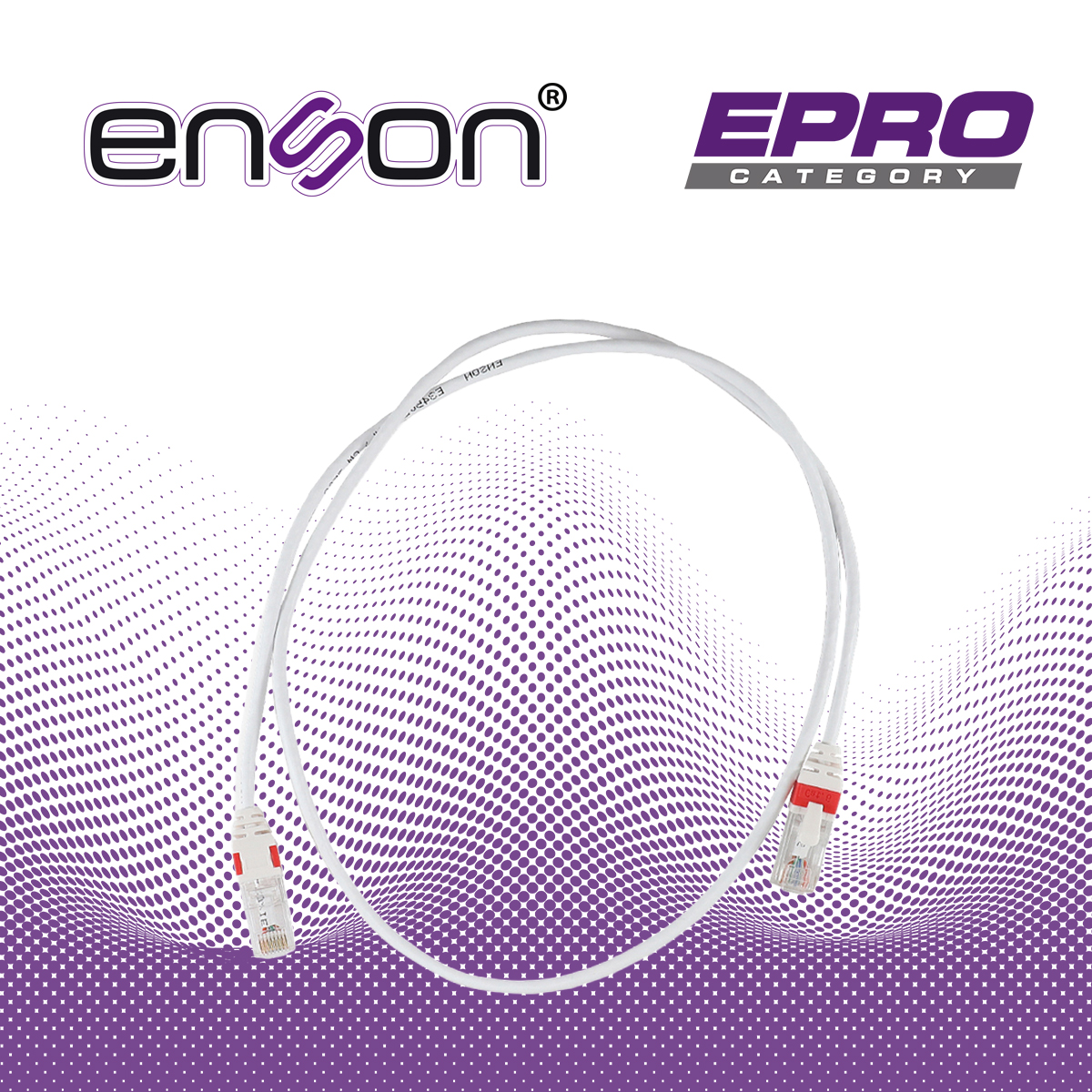 Patchcord UTP Cat6a Enson P6a009wh Forro Pvc Blanco 4 Pares Calibre Conductor 26 Awg Uso Interior Longitud 3 Pies 90 Centimetros 