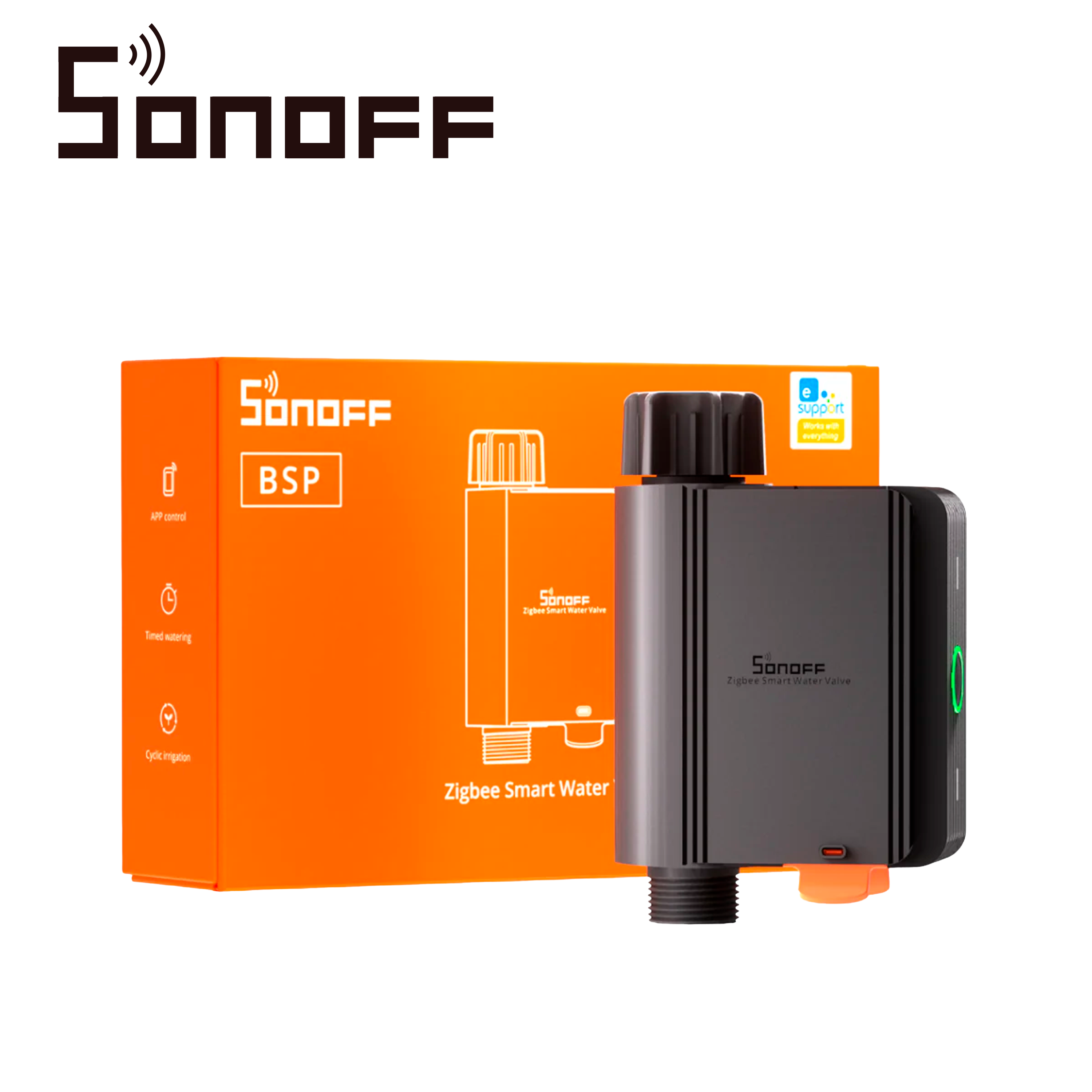 Valvula Inalambrica Sonoff Swv-nh / Zigbee 3.0 / Configurables Los Ciclos De Riego/ Compatible Con Alexa/google Home/ Home Assistant
