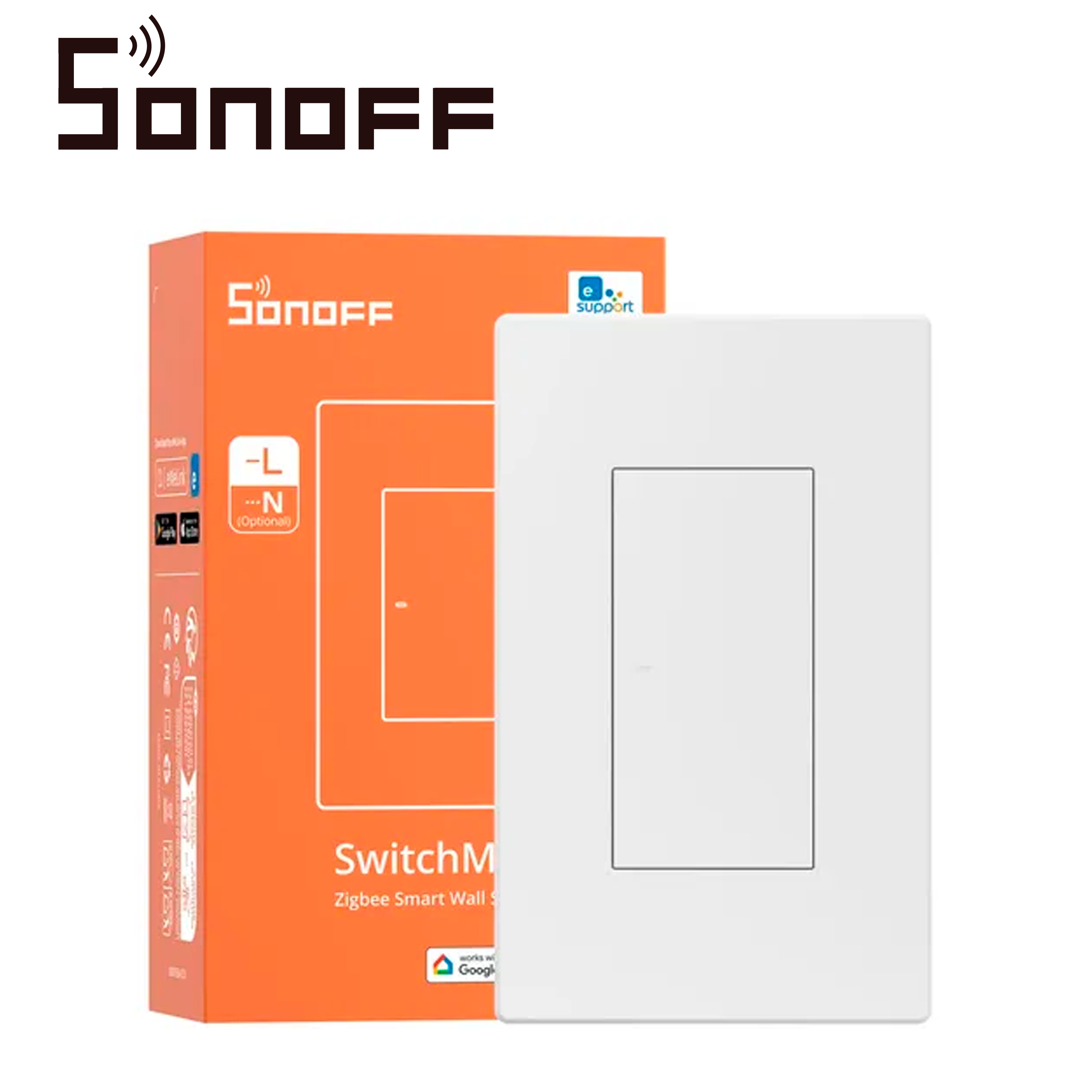 Apagador De Pared Touch Zigbee Sonoff Zbm5-1c-120w / Zigbee 3.0 / 1 Canal/ Soluciones De Smart Home/ Hasta 10 Amp Totales/ Compatible Con Hub Zigbee