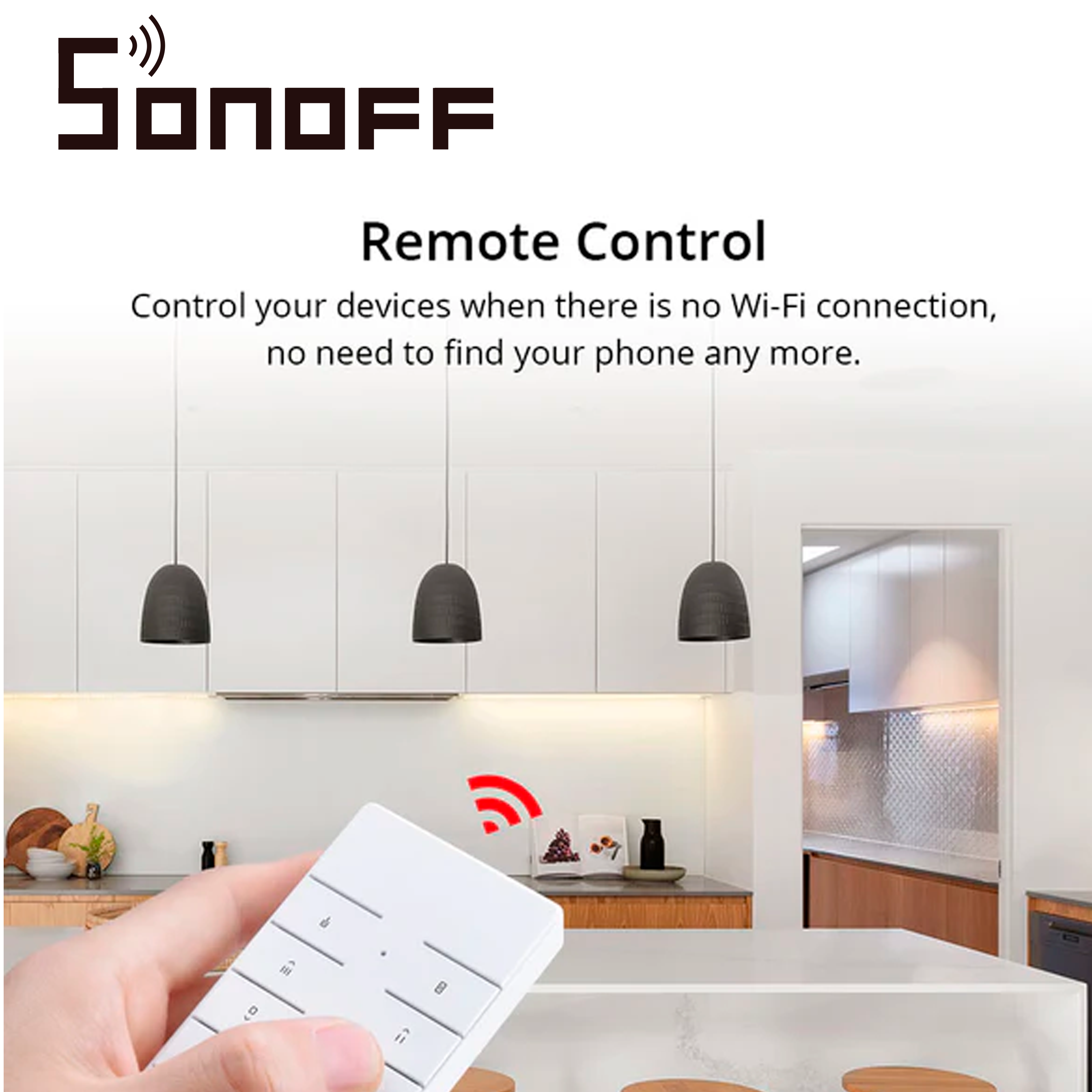 Control Remoto Rf Sonoff Rm433r2 / Inalambrico Compatible Con Rf433mhz / Permite Activar Hasta 8 Dispositivos / Activa Varios Equipos Desde La Palma De Tu Mano