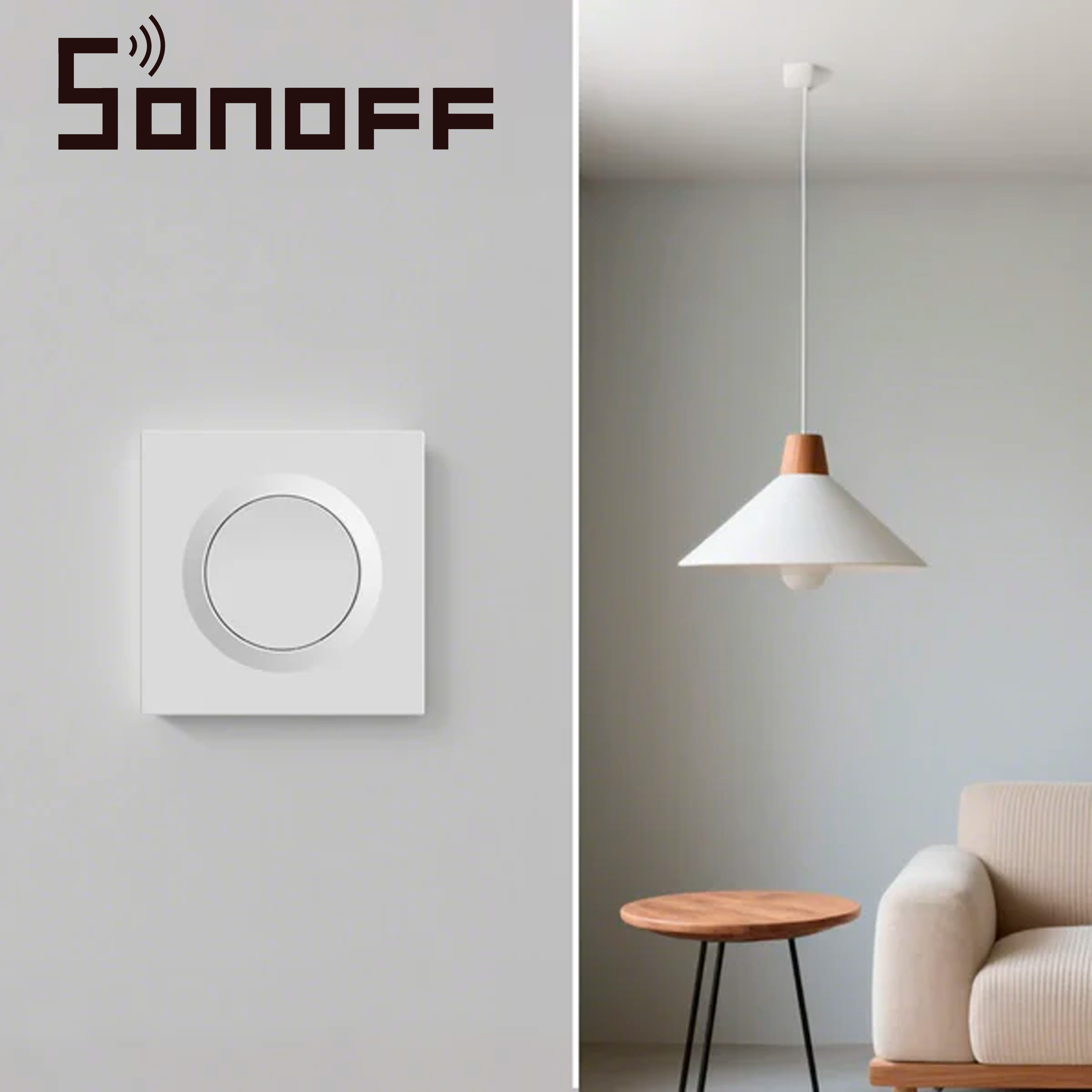 Caja Para Interruptor De Pared De Una Unidad Sonoff E1gs/ Si Requiere Neutro Para La Conexion / Compatible Con Interruptores Mini / Slot Para Un Interruptor