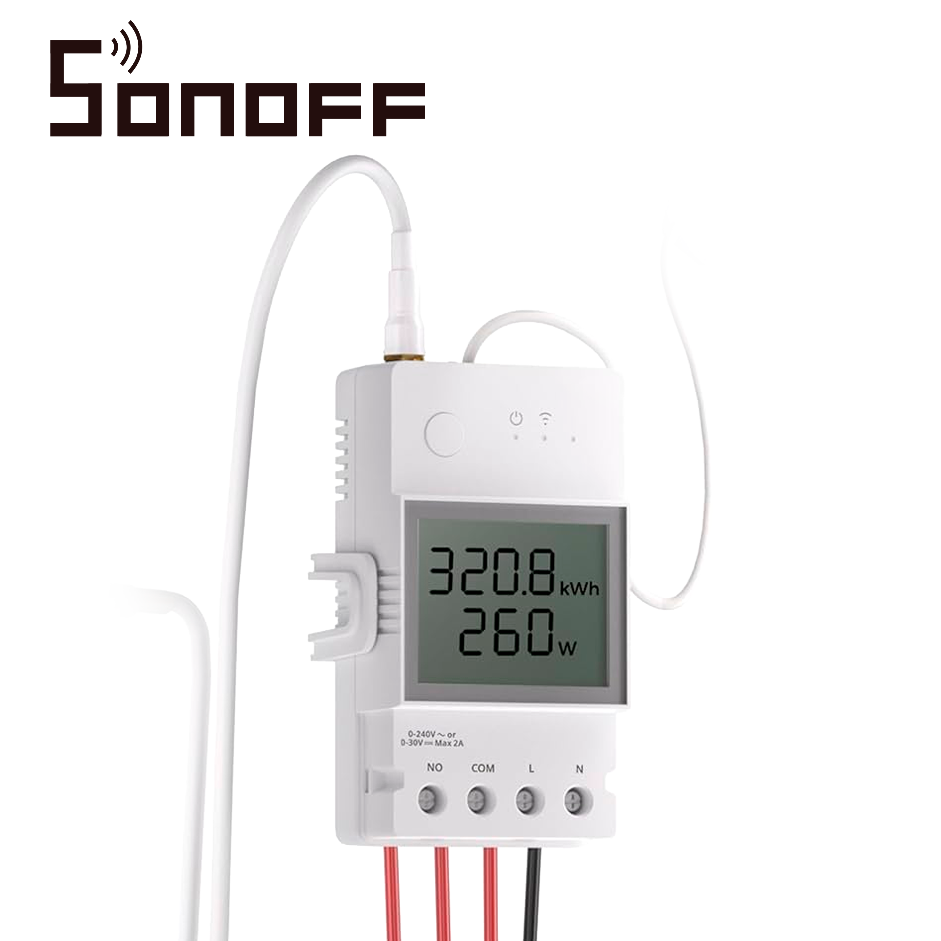 Medidor De Energia Sonoff Powct / Permite Medir Corrientes Hasta De 100 Amp Sin Tocar Cables Activos / Diseño De Abrazadera Para Medir La Energia / Permite Medir Voltaje / Corriente / Potencia