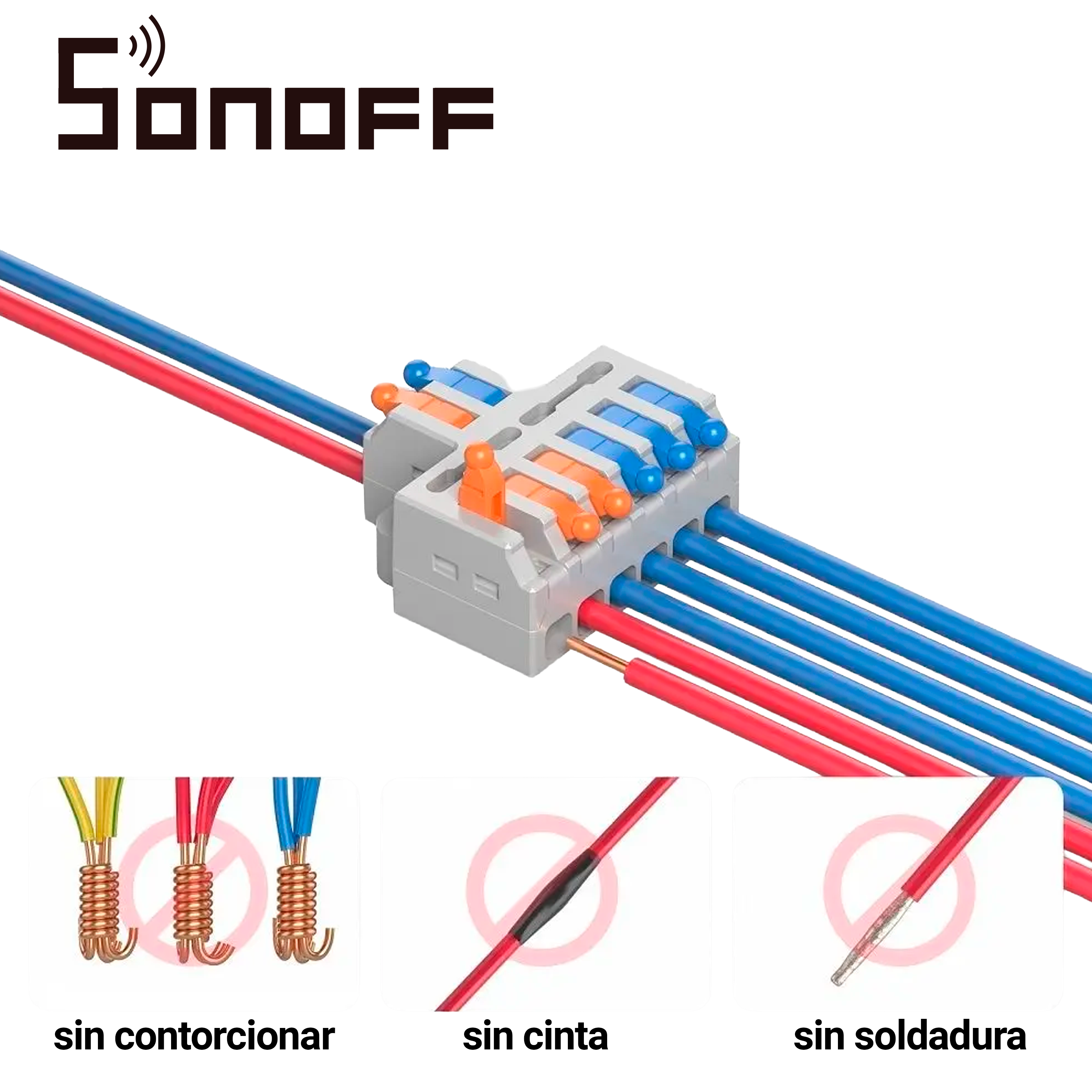 Conectores De Empalme Rapido Sonoff D1-2 / Juego De 54 Conectores Rapidos De Diferentes Capacidades De Conductores /identificados Por Colores/ Compatible Con Cables Awg24-12 / Facil Y Rapida Coneccion/ Soporta Hasta 32AMP
