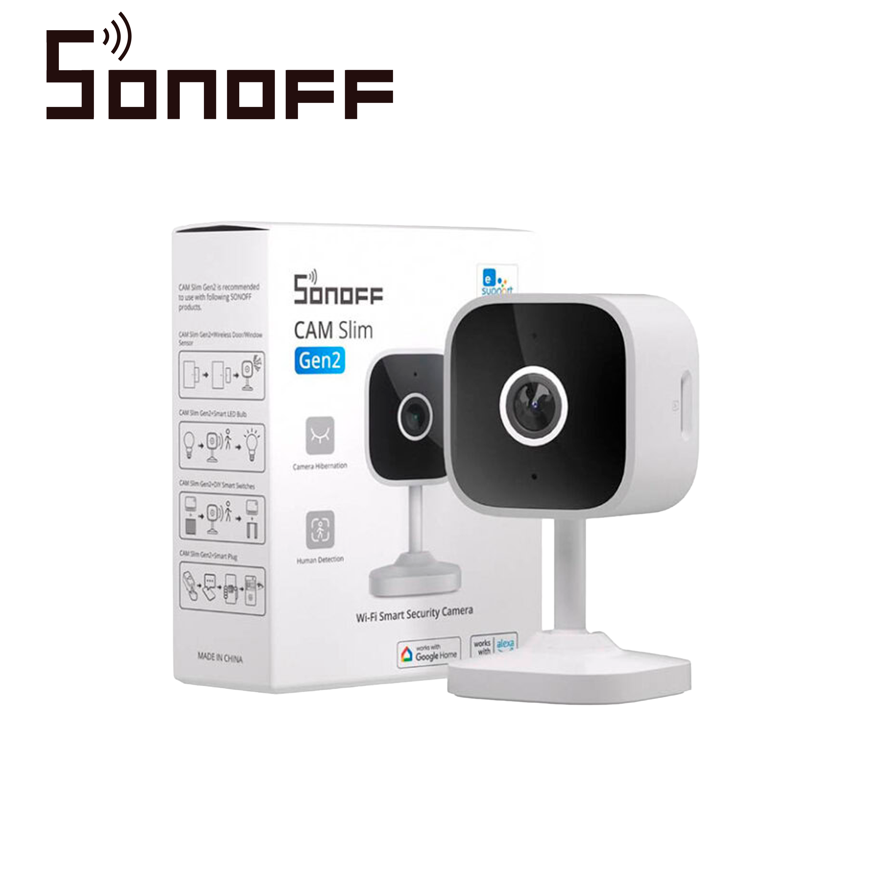 Camara De Seguridad Para Interior Sonoff Cam-s2 / Deteccion De Movimiento / Wifi/ Cuenta Con Ia Para Distinguir Movimiento De Personas / Configurable Zonas De Privacidad/requiere Adaptador De Energia / Adaptador No Incluido