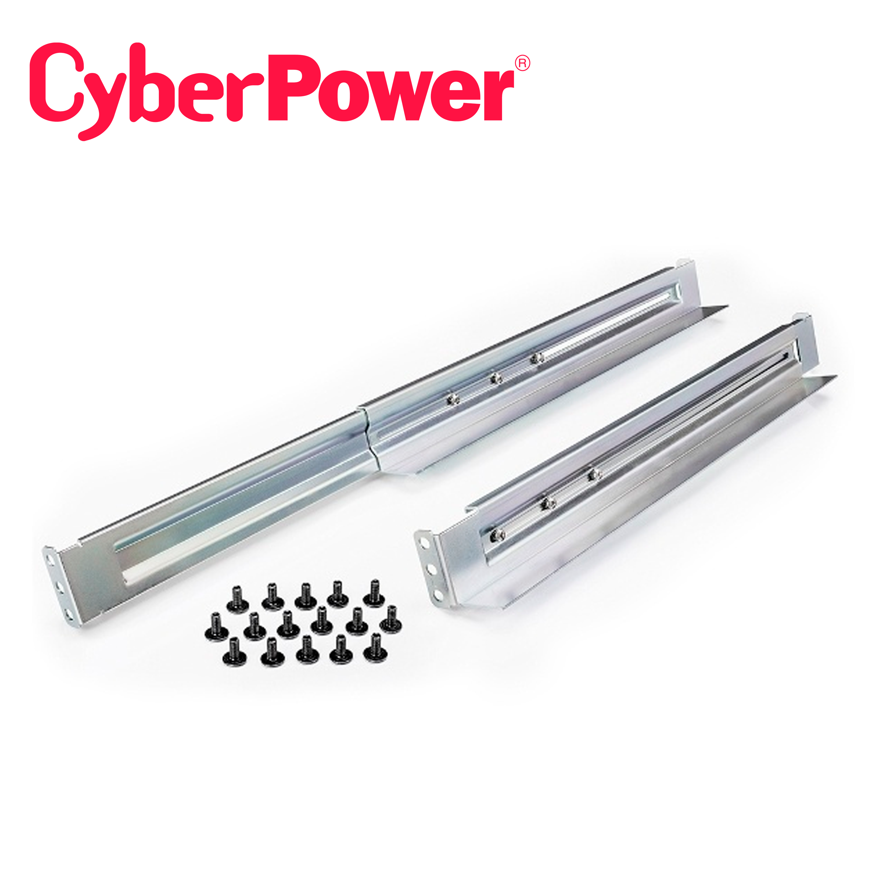 Riel Para Montaje En Rack Cyberpower 4POSTRAIL / Soporte Para Equipos 1U 2U Y 3U / Capacidad Hasta 105 Kg / Rieles Ajustables De 18.5 Pulgadas A 29 Pulgadas / Montaje De 4 Postes Frente Y Parte Trasera / Incluye Tornillos Y Tuercas M6 / Kit Universal Con 2 Rieles Derecho E Izquierdo