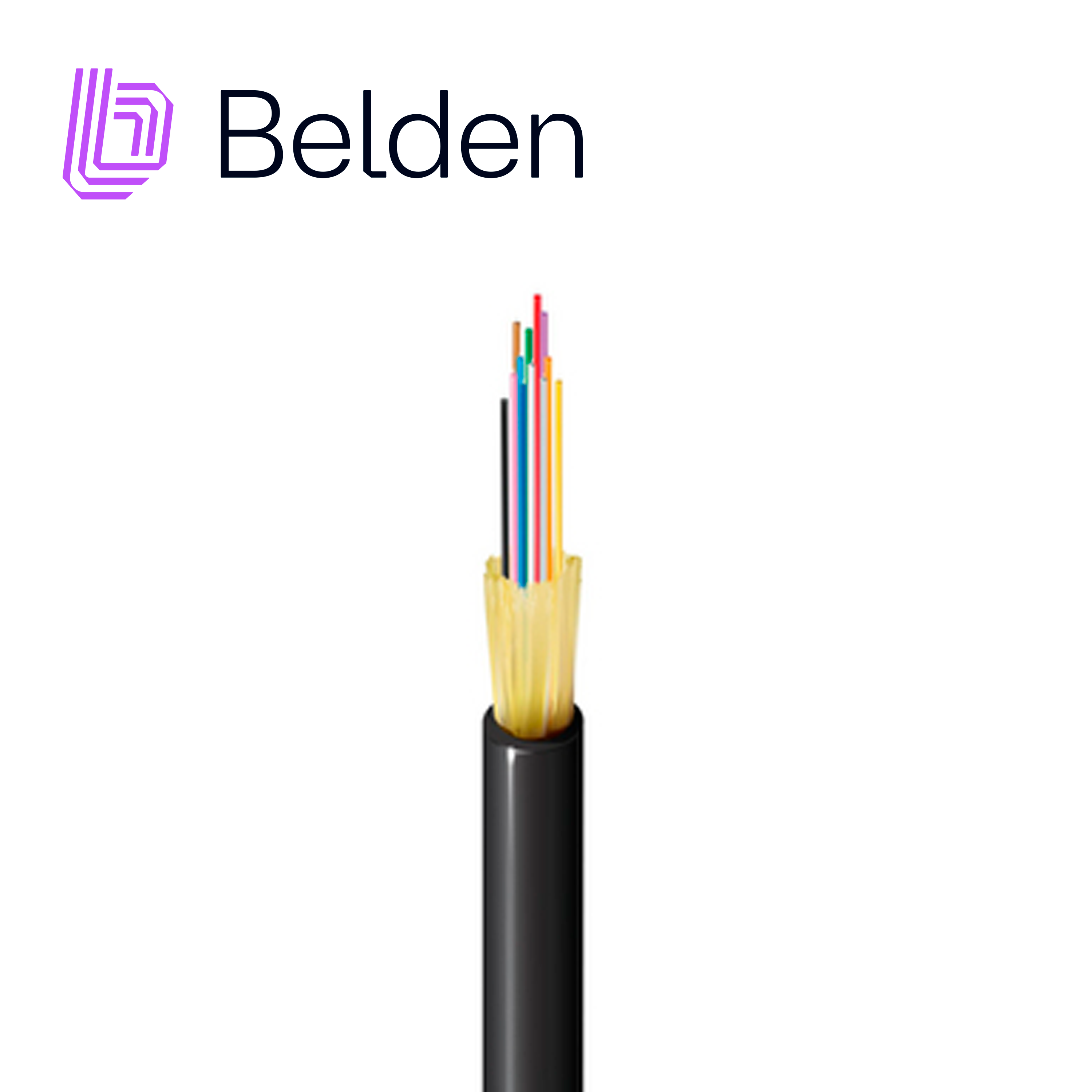 FIBRA OPTICA BELDEN FD4D012R9 / INTERIOR/EXTERIOR / NEGRO / OM4 / 12 HILOS / FORRO PVC / OFNR / BOBINA / 1,640 PIES 500 METROS