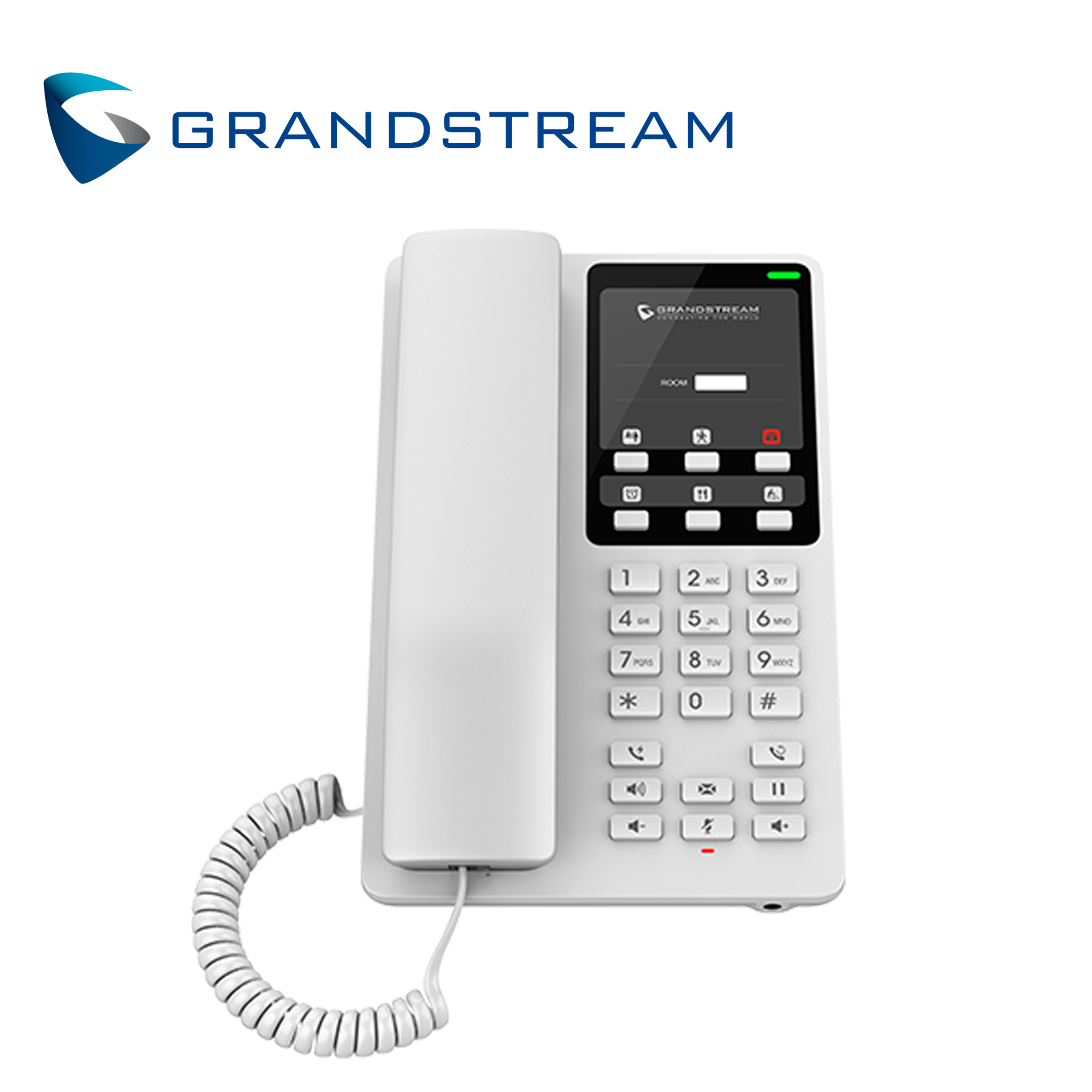 Telefono IP HD Hotel Wifi Blanco Grandstream Ghp620 / 2 Cuentas Sip / 2 Lineas / 6 Teclas Programables / 10 Teclas De Funcion Rapida / Conferencia 3 Vias / 1 Puerto 10/100MBPS / Montaje Sobremesa O Pared