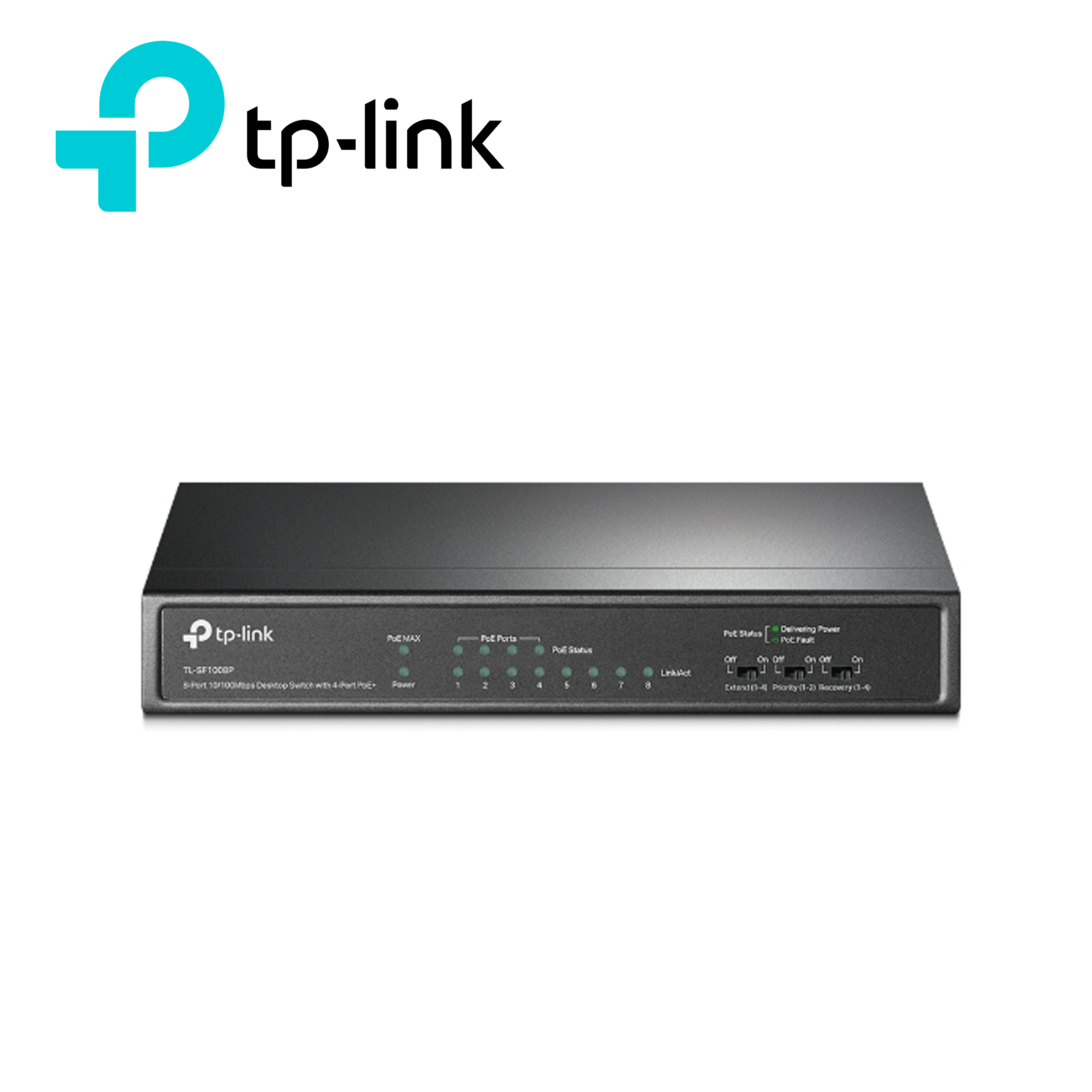 SWITCH NO ADMINISTRABLE TP-LINK TL-SF1008P/ 8 PUERTOS RJ45 10/100 MBPS/ 4 PUERTOS POE 802.3 AF/ SOPORTA POE MAXIMO 57 W PARA 4 PUERTOS/ CARCASA METALICA IDEAL PARA ESCRITORIO/ USO INTERIOR