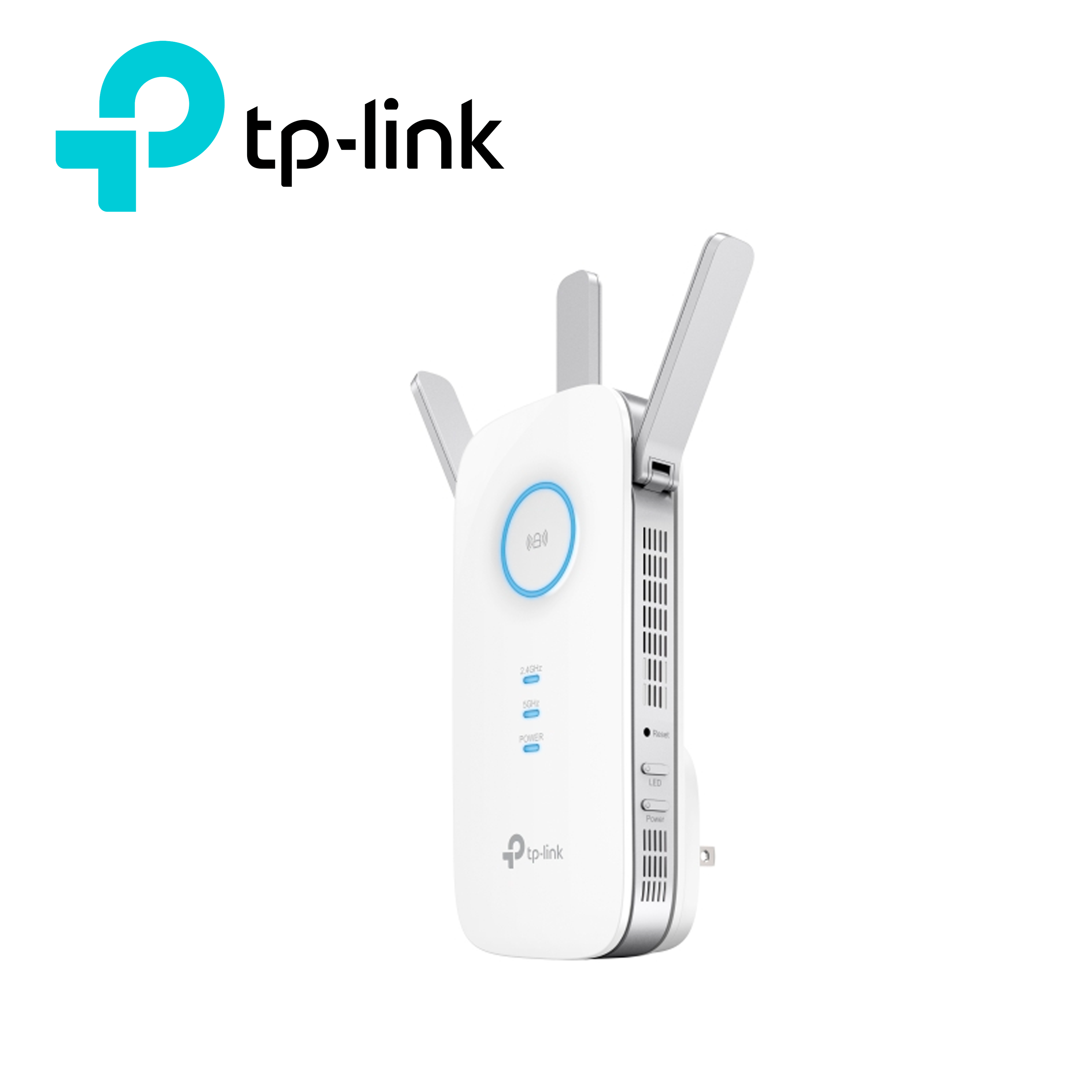 EXTENSOR DE COBERTURA WI-FI / TP-LINK RE450 AC1750 / PUERTO RJ-45 10/100/1000MBPS / ENCHUFADO A PARED / 3 ANTENAS EXTERNAS / BANDA 2.4GHZ Y 5GHZ / MODOS EXTENSOR Y ACCESS POINT / 10W DE CONSUMO.