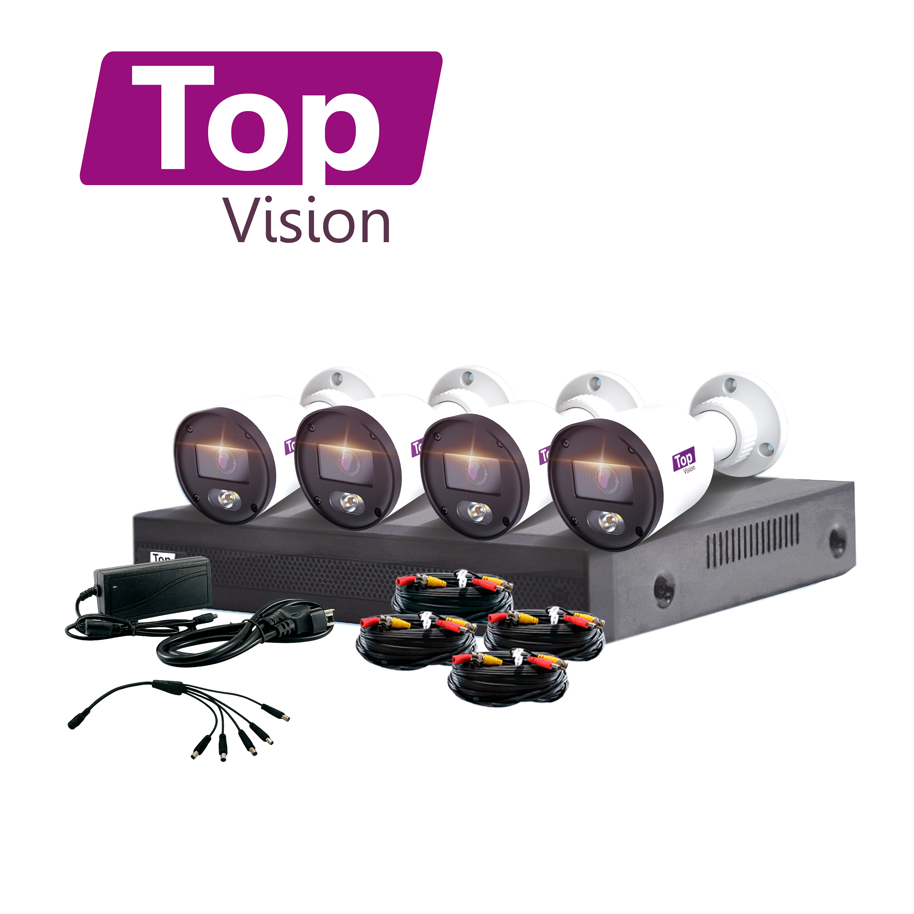 KIT 4X4 TOP24ADLKIT TOPVISION INCLUYE 1 DVR XVR-204AI 4CH 1080 LITE AUDIO POR COAXIAL O UTP / ANALITICA BASICA INTEGRADA SMD / CRUCE DE LINEA / INTRUSION / DETECCION DE OBJETIVO + 4 CAMARAS HD TOPVISION BULLET TBDL202A 2MP 2.8MM LUZ DUAL / MICROFONO INTEGRADO / CARCASA PLASTICA / IP67 / 12VCD + 4 CABLES PREPONCHADOS BNC/ALIMENTACION 18M + FUENTE DE PODER + DISTRIBUIDOR DE ENERGIA IMAGEN A COLOR 24/7 **SIN HDD**