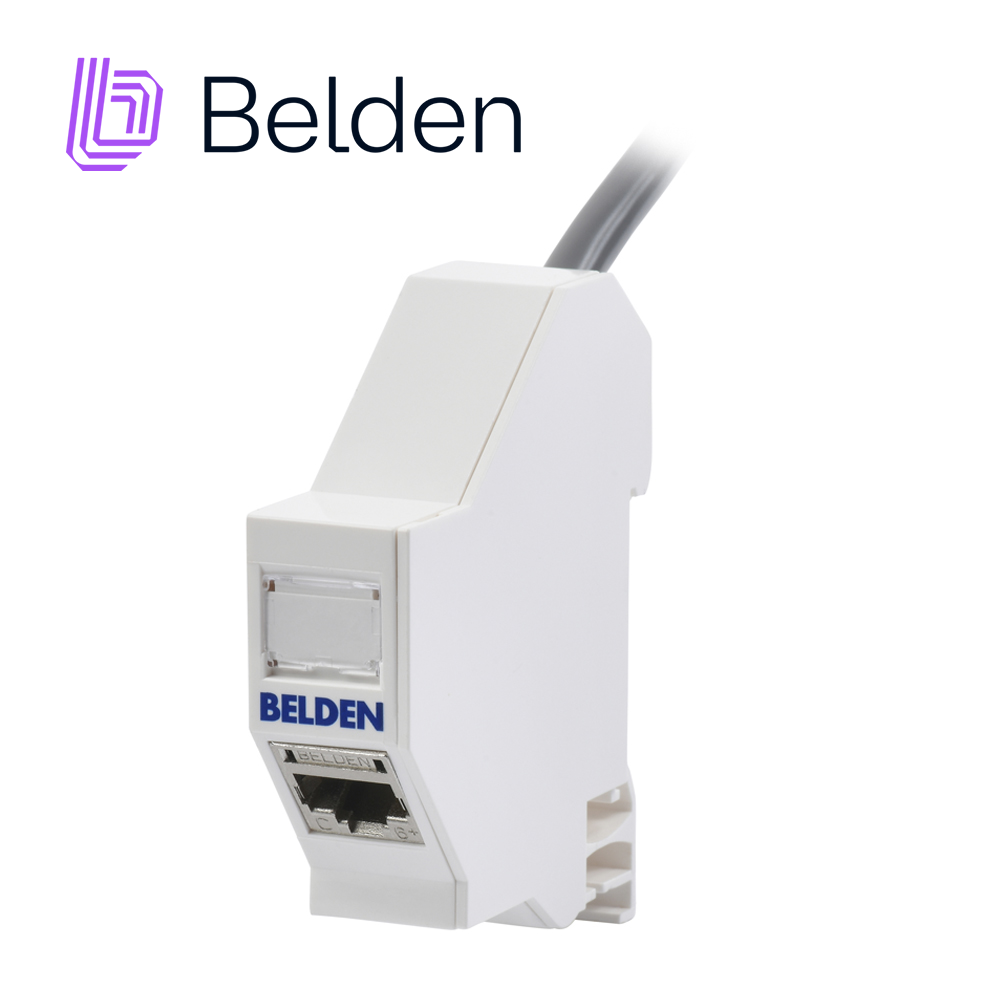 ACCESORIO INDUSTRIAL DIN RAIL BELDEN MODEO E100K22-009S1 MODULO 1 PUERTO VACIO PARA CONECTORES TIPO KEYSTONES UTP Y FTP COLOR BLANCO