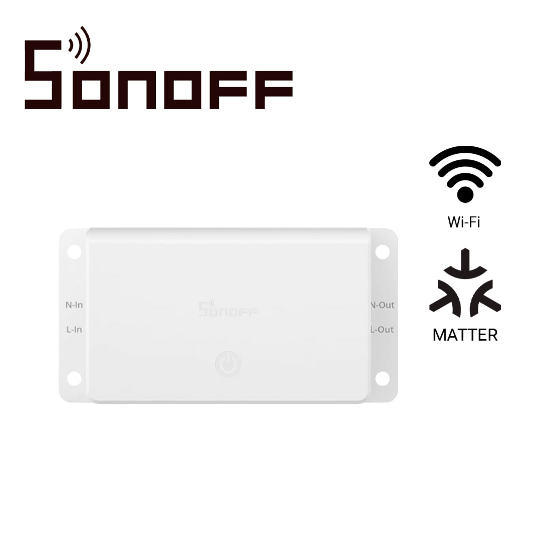 INTERRUPTOR ON/OFF  SONOFF  BASIC-1GS  INALAMBRICO / MATTER / WIFI  PARA  SOLUCIONES DE  SMART HOME/  COMPATIBLE  CON GOOGLE HOME / ALEXA / APPLE HOME / HOME ASSISTANT / HASTA 10 AMP
