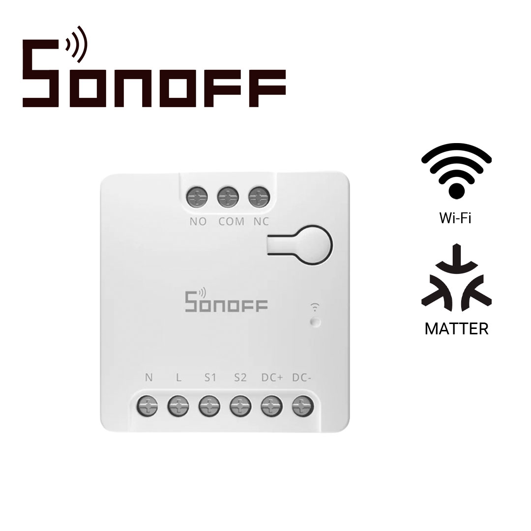 INTERRUPTOR INTELIGENTE MATTER  SALIDA PULSO SECO  SONOFF MINI-D / COMPATIBLE  SOLUCIONES  DE CC DE BAJA  POTENCIA  MAXIMO  8W / CORTINAS/ MOTORES PEQUEÑOS / RIEGO/ SALIDA DE RELEVADOR NO Y NC / CONTROL DE ACCESO/ COMPATIBLE  CON  GOOGLE HOME / ALEXA / APPLE HOME / HOME ASSISTANT