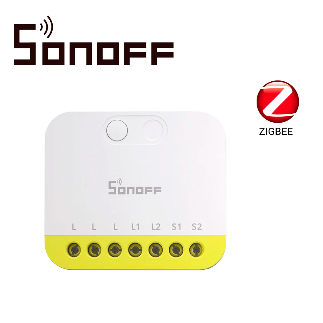 MINI INTERRUPTOR INALAMBRICO SONOFF MINI-ZB2GS-L / ZIGBEE 3.0 / CON 2 CANALES INDEPENDIENTES / NO NECESITA NEUTRO / CARGA  TOTAL DE 12 AMPERE / NECESITA HUB ZIGBEE