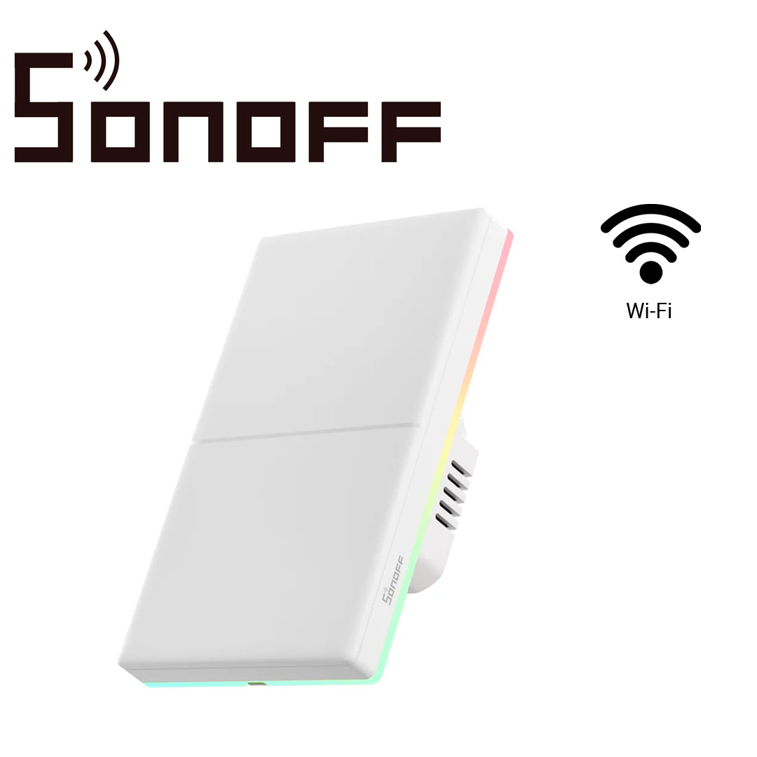 APAGADOR DE PARED TOUCH TX ULTIMATE SONOFF T5-2C-120 / 2CH ON/OFF INALAMBRICO / WIFI 2.4GHZ / COLOR BLANCO / LUZ AMBIENTAL / VIBRA/SUENA/SE ILUMINA AL TOCARLO / COMPATIBLE CON ALEXA/GOOGLE HOME/IFTTT / APP IOS Y ANDROID / HASTA 5AMP POR CANAL