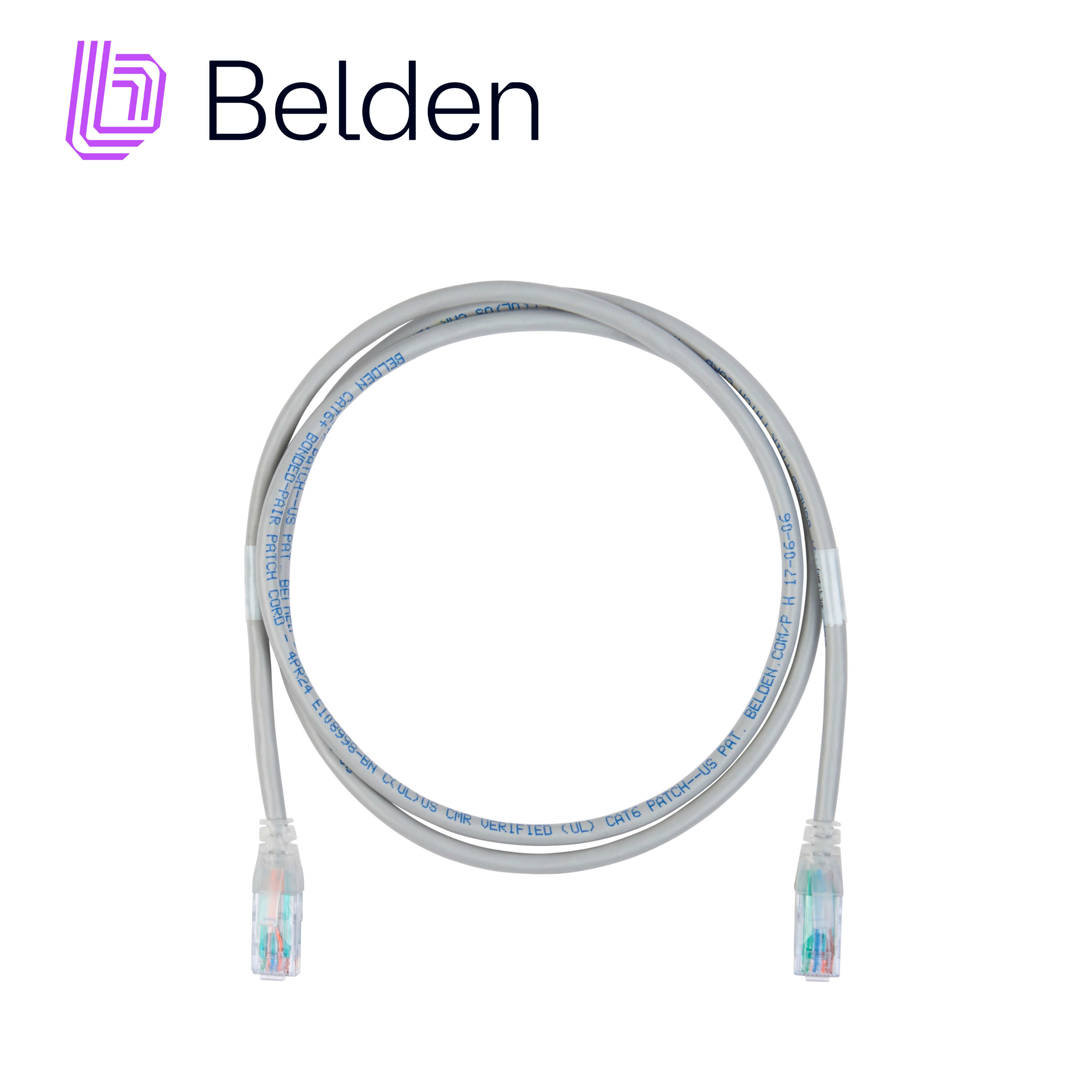 PATCH CORD DIAMETRO REDUCIDO UTP CAT6+ BELDEN C6D1104001 / INTERIOR / AMARILLO / 4 PARES / 28 AWG / FORRO PVC / CMR / 1 PIES 0.3 METROS