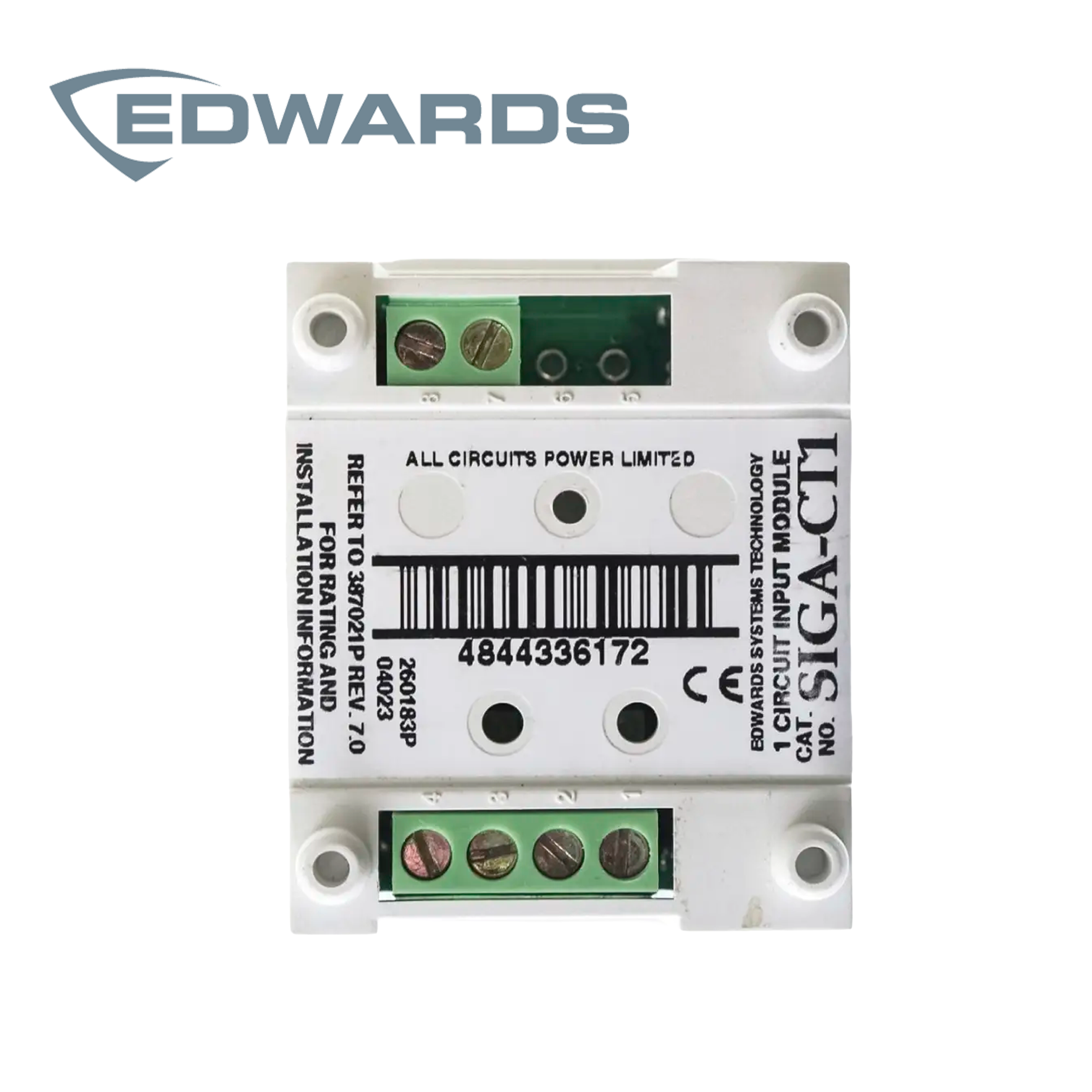 MODULO DE SUPERVICION DE ENTRADA EDWARDS SIGA-CT1 / PARA DISPOSITIVOS DE CONTACTO NORMALMENTE ABIERTOS